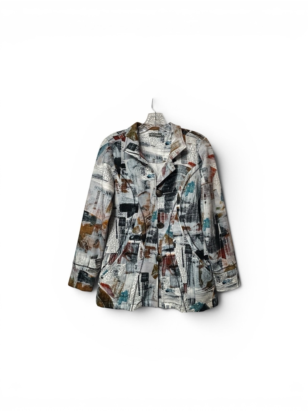 Art Simply by Dolcezza abstract mock neck jacket - Picture 4 of 8
